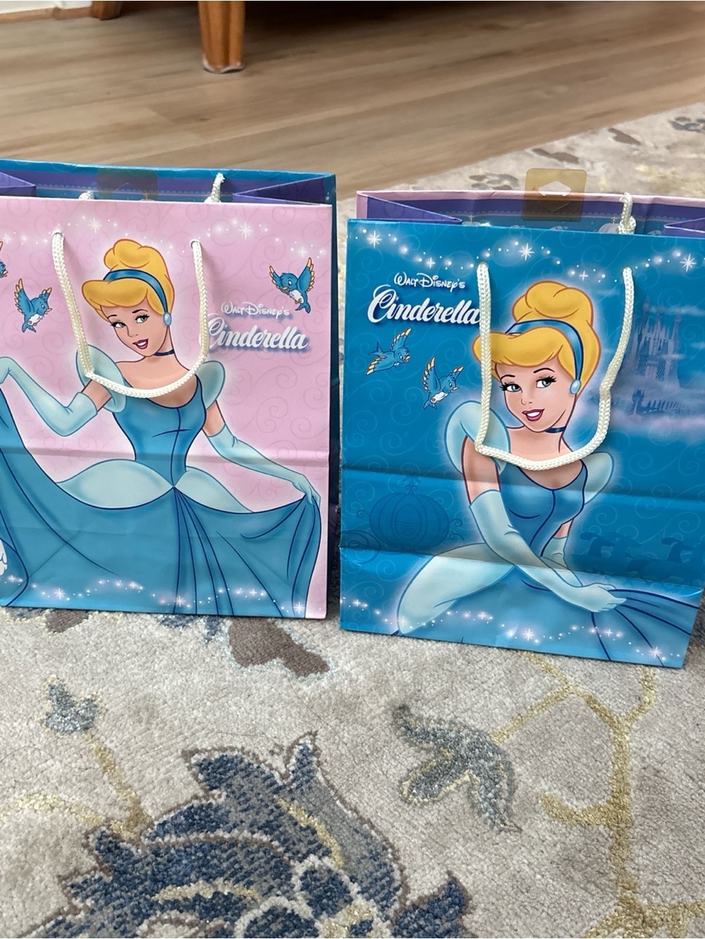 Set Of 2 Hallmark Walt Disney Cinderella Gift Bag - Lavender & White